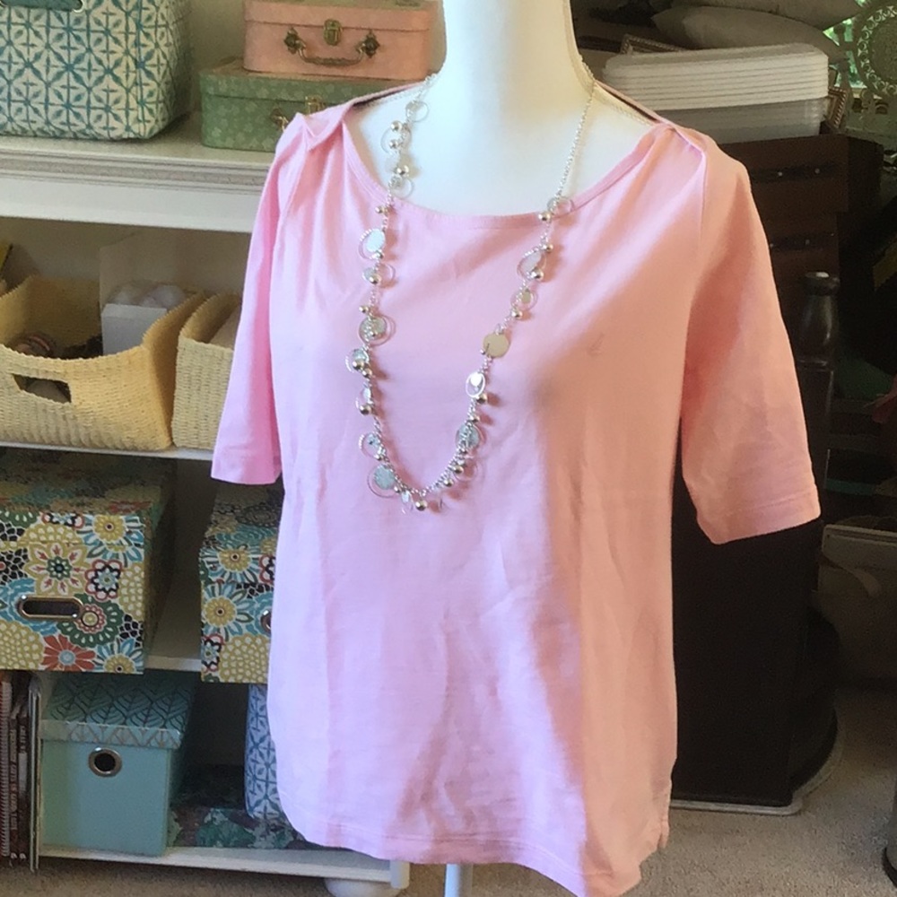Women’s Boat-Neck Pink Tee by Nautica